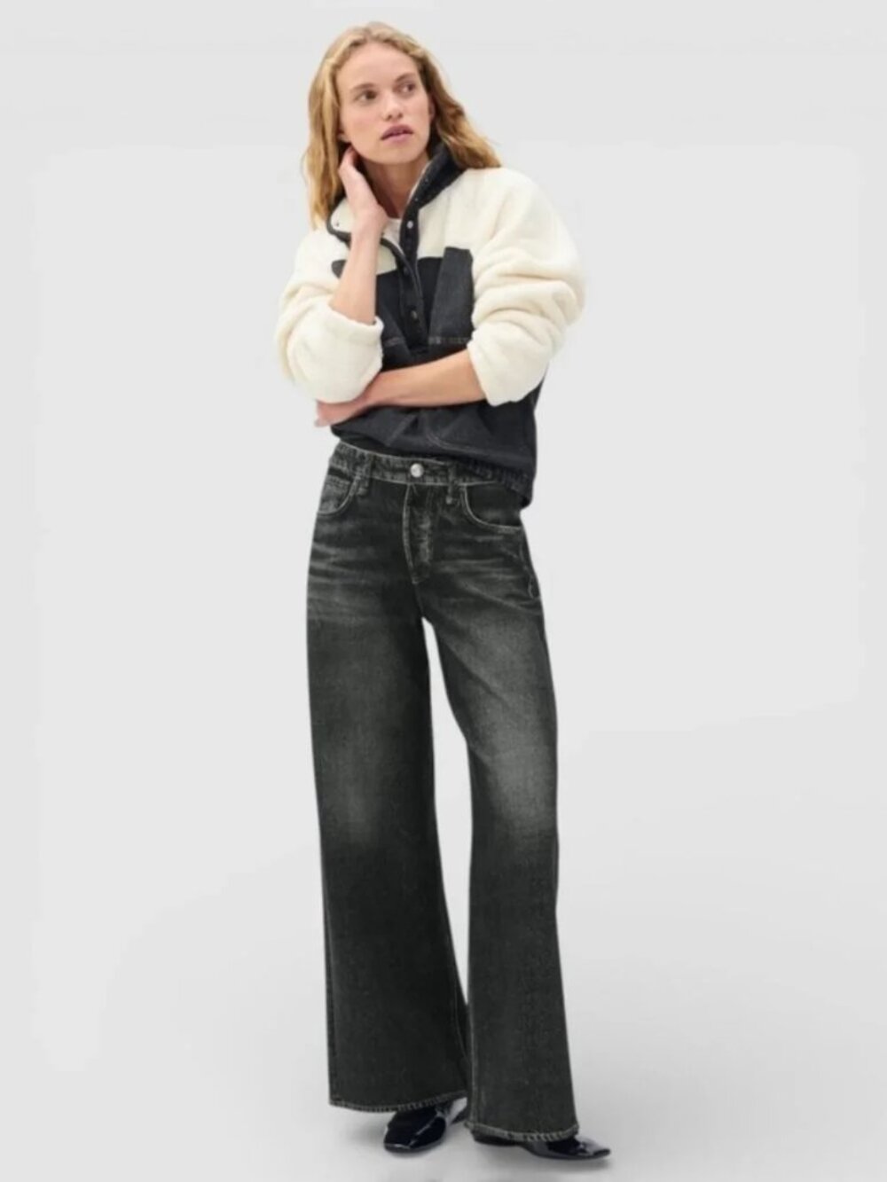 Rag & Bone Miramar Sofie Wide-Leg Pant - Refine Knit, Washed Black